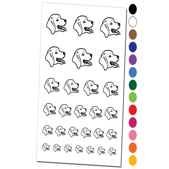 Golden Retriever Head Temporary Tattoo Water Resistant Fake Body Art Set Collection Light Pink {1}