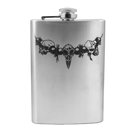 8oz Tribal Bone Necklace Stainless Steel Flask {1}