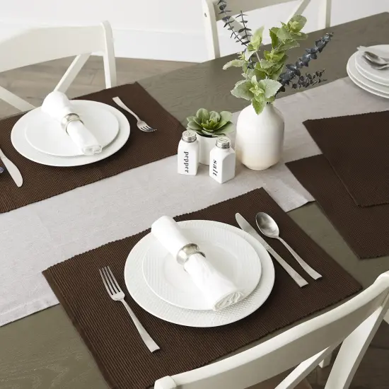 PLACEMAT DARK BROWN Set of 6 {3}