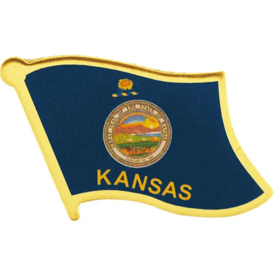Kansas Flag Pin 1" {1}