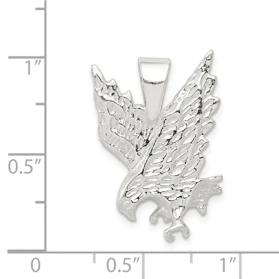 Sterling Silver Eagle Pendant Charm Bird Jewelry 23mm x 17mm {4}