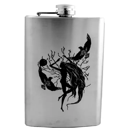 8oz Whispering winds Stainless Steel Flask {1}