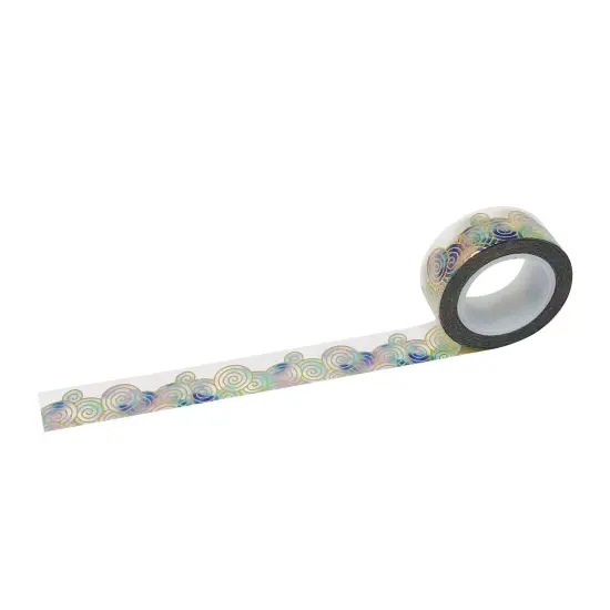 Wrapables Decorative Designs Washi Masking Tape, 15mm x 10m, Metallic Asian Waves {1}