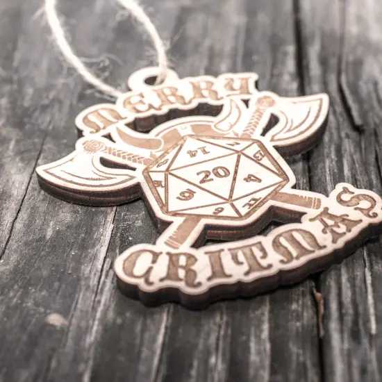 Ornament - Merry Critmas - Raw Wood 4x4in {4}