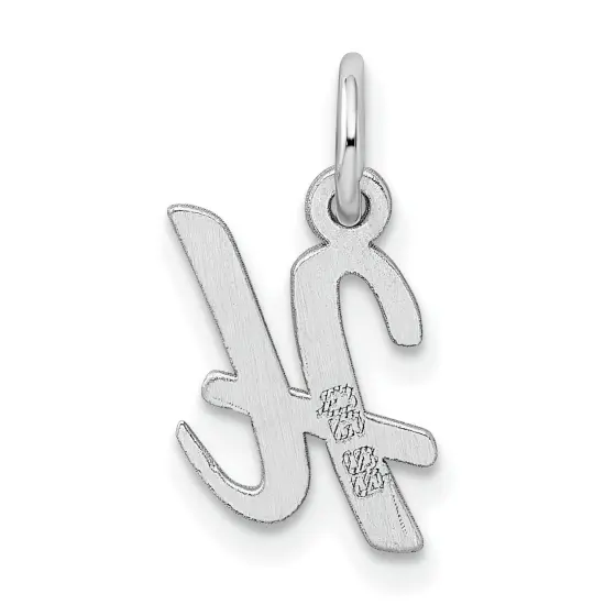 Sterling Silver Small Script Initial Letter H Charm Jewerly 16mm x 8mm {3}