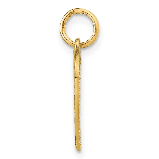 10K Yellow Gold Love in Heart Charm Pendant Jewelry 20mm x 23mm {4}