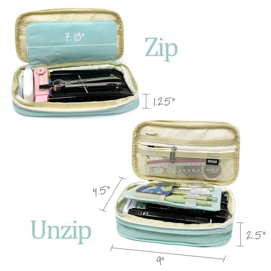 Wrapables Large Capacity Pencil Case, Expandable Pencil Pouch for Stationery Tools Aqua {2}