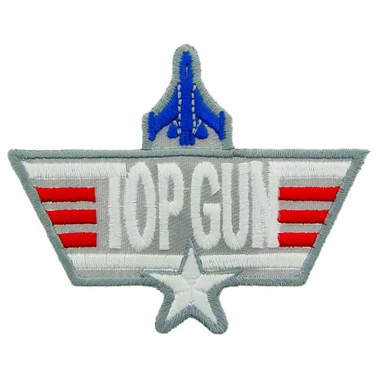 U.S. Navy Top Gun Gray Patch White & Gray 3" {1}