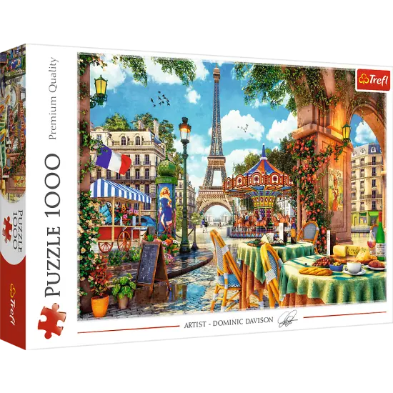 1000 Piece Jigsaw Puzzles, Parisian Morning, Puzzle of Paris France, Colorful Eiffel Tower and Caf&eacute; Puzzle, Adult Puzzles, Trefl 10622 {1}