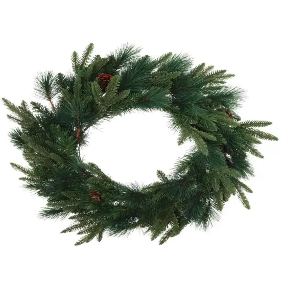 Set of 6: Angel Pine Wreath with Pine Cones | 24" Wide | Indoor/Outdoor Use | Christmas Front Door Accents | Winter Wreaths | Home & Office Decor - 2024 Christmas Collection, Floral Home by Artificial Flowers {1}