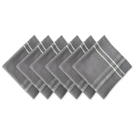 DII Gray Chambray French Stripe Napkin (Set of 6) {1}