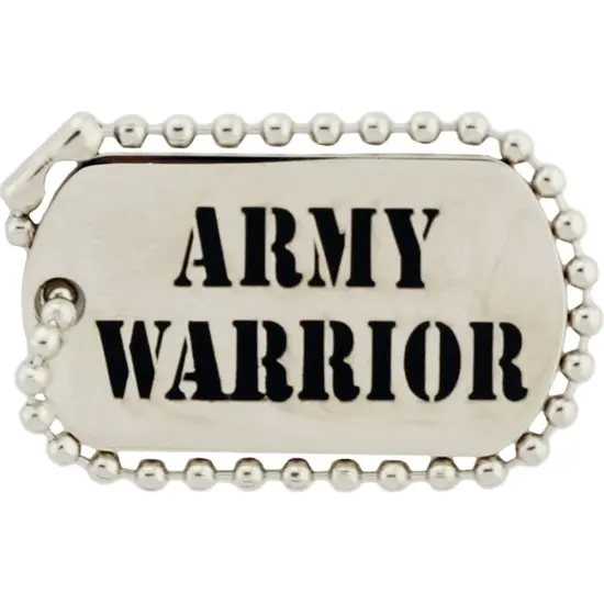EagleEmblems Army Warrior Dog Tag Lapel Pin (1-1/4") P64045 {1}