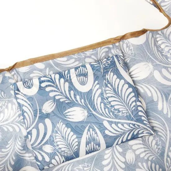 Wrapables Large & Small Foldable Tote Nylon Reusable Grocery Bags, Set of 2 Gray Ferns {4}