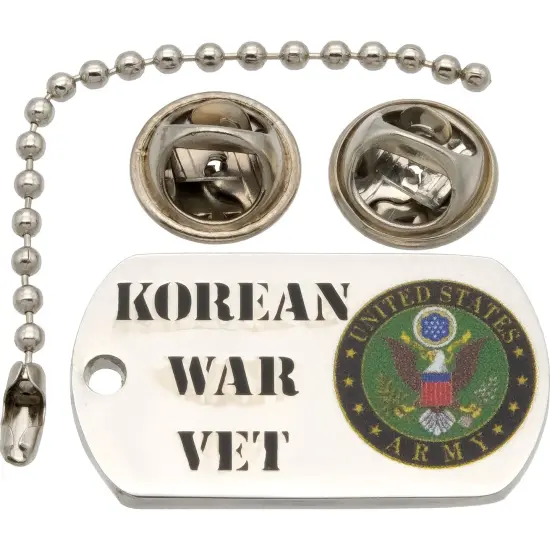 U.S. Army Logo Korean War Vet Dog Tag Pin 1" {1}