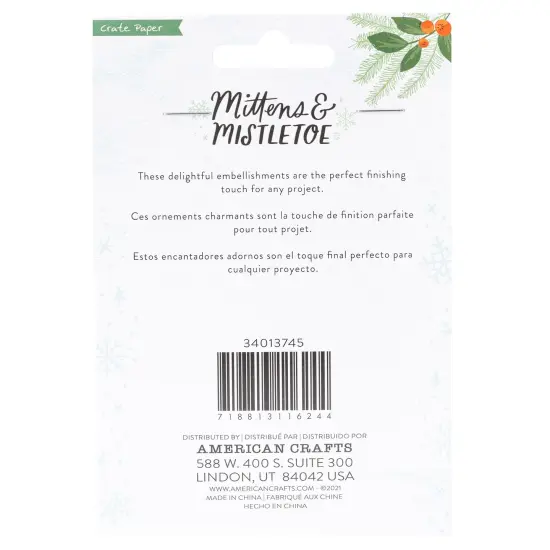 Mittens & Mistletoe Mixed Pom Poms 80/Pkg {2}