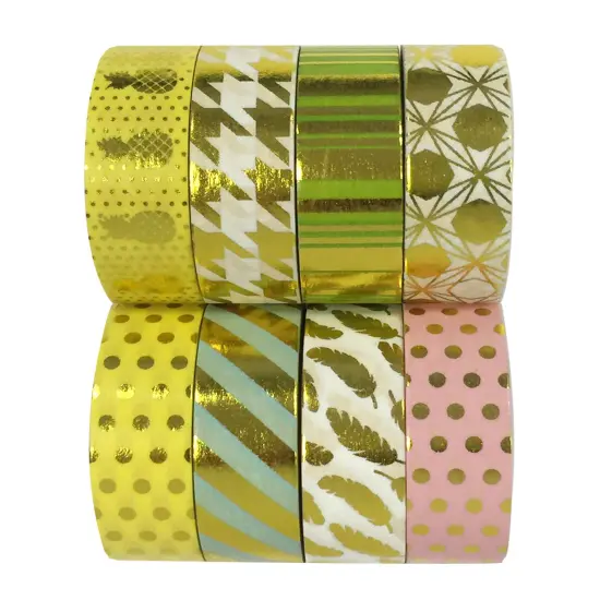 Wrapables Metallic Foil Washi Masking Tape Collection (Set of 8), 08WPSET09 {1}