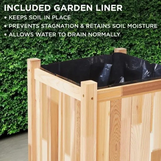 Jumbl Garden Bed, 48x20x20” Wooden Flower & Herb Planter Box {4}