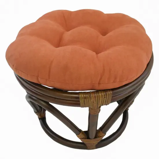 18-inch Round Solid Micro Suede Tufted Footstool Cushion - Spice {1}