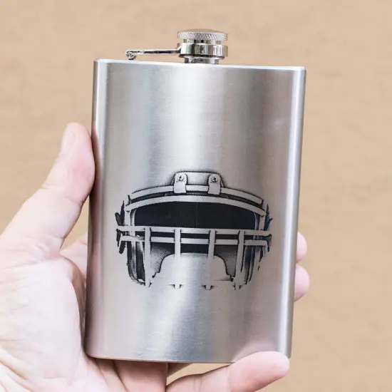 8oz Football Helmet Stainless Steel Flask {3}