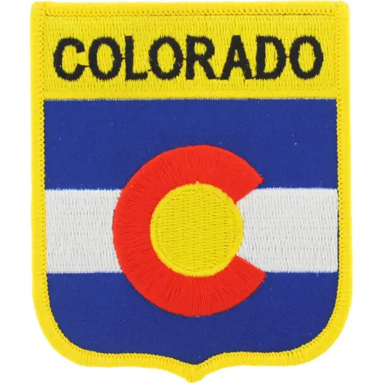 Colorado State Flag Shield Patch 2 7/8" x 3 1/2" {1}