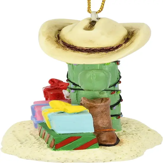 Tree Buddees Cactus Christmas Tree with Cowboy Boots Cowboy Hats and Presents Ornament {5}