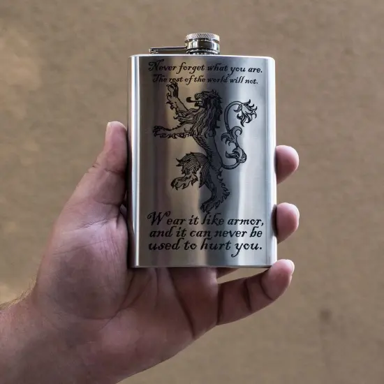 8oz Never Forget What You Are Stainless Steel Flask {3}
