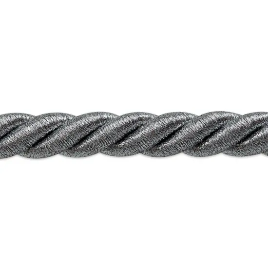 5 yards of Holly 3/8" Metallic Twisted Cord Trim | 5 yard cut Metallic Silver {1}