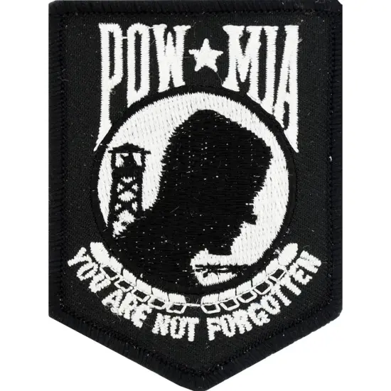 POW MIA Patch Black & White 3" {1}