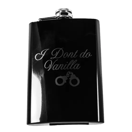 8oz BLACK I Don't Do Vanilla - black flask {1}