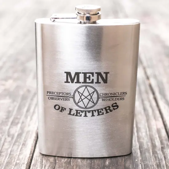 8oz Men of Letters Stainless Steel Flask {3}