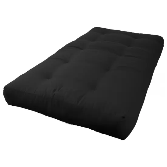 Blazing Needles Renewal 8-inch Twill Twin-size Futon Mattress - Black - Black {1}
