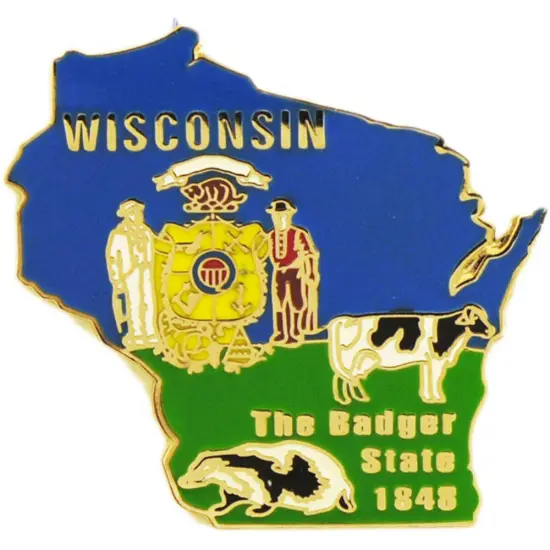 Wisconsin Map Pin 1" {1}