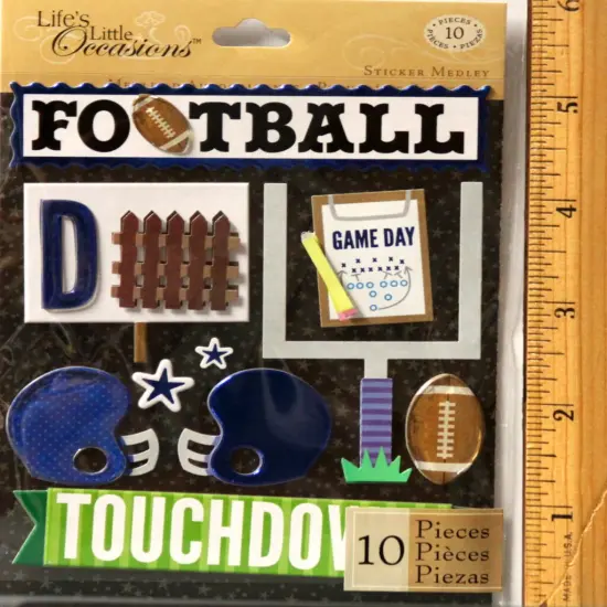 K & Company Life's Little Occasions Blue Football Dimensional Sticker Medley {1}