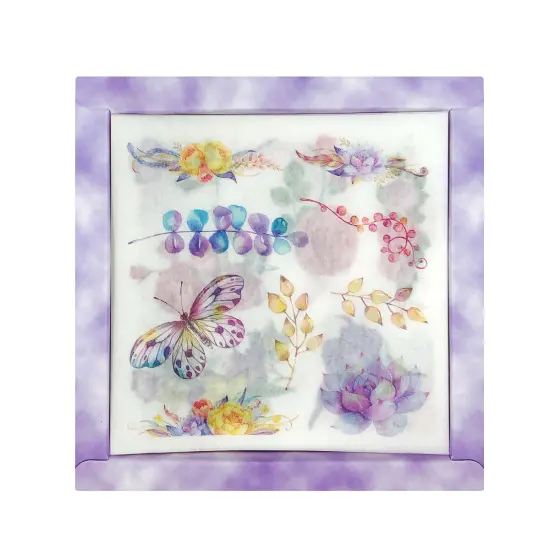Wrapables Washi Scrapbooking Stickers Box Set Lavender Nature {5}