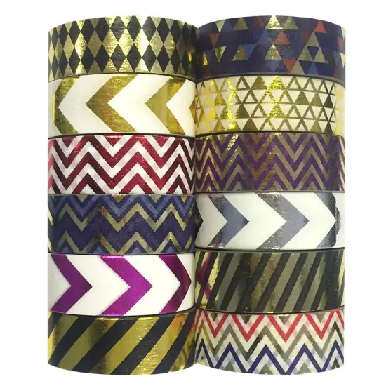 Wrapables Washi Tapes Decorative Masking Tapes, Set of 12, ADSET67 {2}