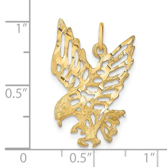 10K Gold Flying Eagle Charm Jewelry FindingKing 25mm x 16mm {3}