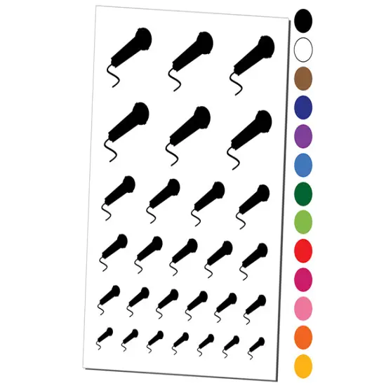 Microphone Solid Temporary Tattoo Water Resistant Fake Body Art Set Collection Purple {1}