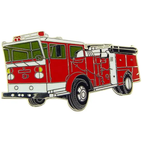 Fire Truck Pin Red 1 5/8" {1}