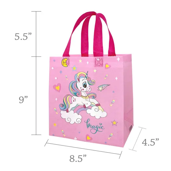 Wrapables Non-Woven Reusable Gift Bags with Handles for Parties, Birthdays, Favors and Treats (Set of 8) Dinosaurs {8}