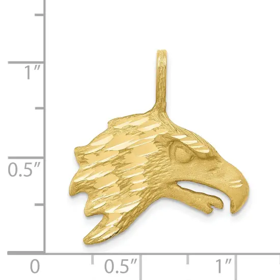 10K Yellow Gold Eagle Head Charm Jewelry FindingKing 25 X 26mm {3}