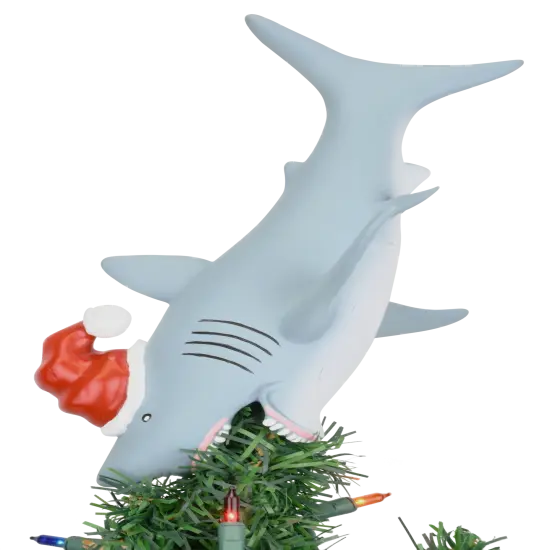 Tree Buddees Great White Shark Christmas Tree Topper - Large 10" {1}