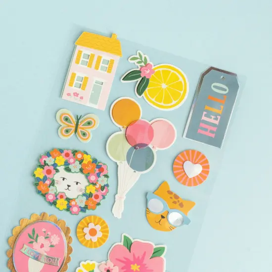 Jen Hadfield Stardust Layered Stickers 11/Pkg-W/Silver Foil Accents {3}