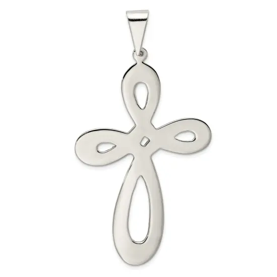 Sterling Silver Cross Charm Religious Jewelry 67mm x 39mm {4}