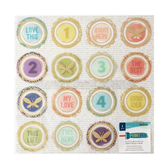 Vicki Boutin Print Shop Specialty Paper 12"X12"-Gold Foiled Vellum {1}