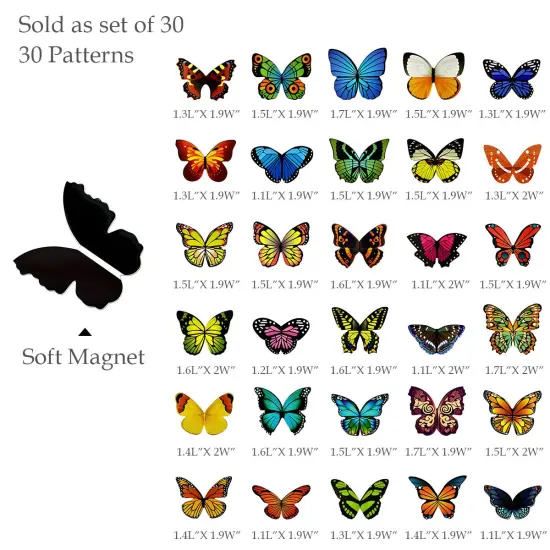 Wrapables Magnetic Butterfly Bookmarks, Page Marker, Foldable Butterfly Page Clips (Set of 30) {2}