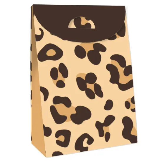 Big Dot of Happiness Leopard Print - Cheetah Gift Favor Bags - Party Goodie Boxes - Set of 12 {4}