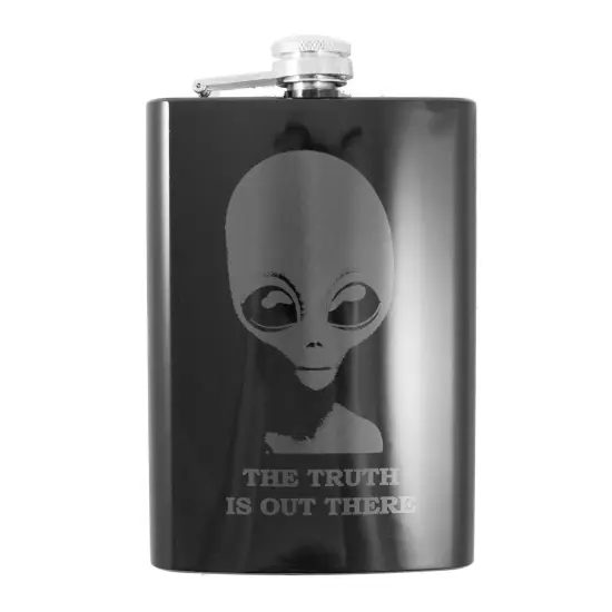8oz BLACK The Truth is Out There Flask {1}