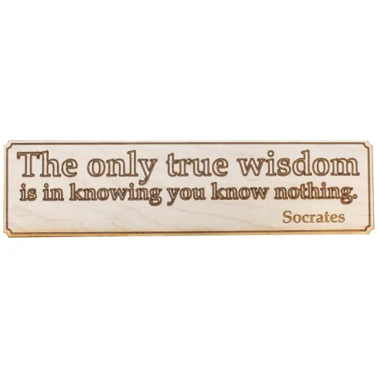 The Only True Wisdom Wall Plaque - Raw Wood 12x4in {1}