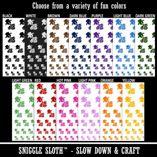 Telescope Goldfish Silhouette Koi Temporary Tattoo Water Resistant Fake Body Art Set Collection Orange {2}