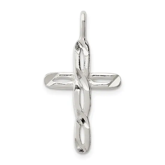 Sterling Silver Cross Charm Religious Jewelry 30mm x 16mm {1}